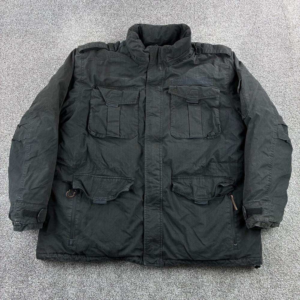 Eddie Bauer M65 Jacket Mens 3XL Black Goose Down Insulated Field Flannel Lined